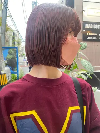 ショート カラー センターパート/ 暖色カラーayuのヘアスタイル