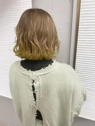 ミディアム カラー ヘアアレンジ cherir髪質改善 パーソナルカラー診断のヘアスタイル