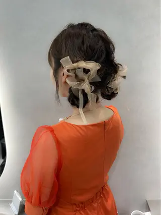 ロング カラー ヘアアレンジ 卒業式ヘアセット🎀 ヘアアレンジのヘアスタイル