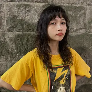 セミロング パーマ NUGGET 小野寺一樹のヘアスタイル