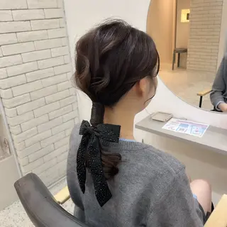 セミロング ヘアアレンジ 🧣艶カラー・ヘア セット Chie🧸のヘアスタイル