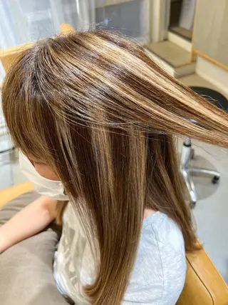 ロング カラー 縮毛矯正×艶カラー /中村勇太のヘアスタイル