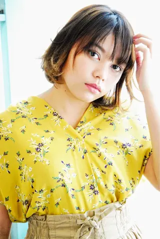 ショート カラー パーマ ヘアアレンジ 表参道Lise おおいしおりのヘアスタイル