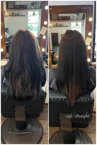 ロング カット/カラー/ ハイライト/縮毛のヘアスタイル