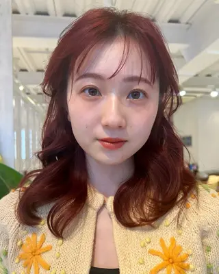 ミディアム カラー 韓国ヘア 🎀華澄のヘアスタイル