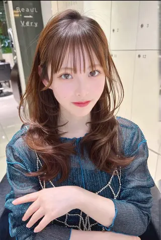 セミロング モテカラー/髪質改善 まつパ/ゆなのヘアスタイル