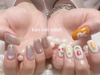 ネイル kao nail マグネット/長さだしのネイルデザイン
