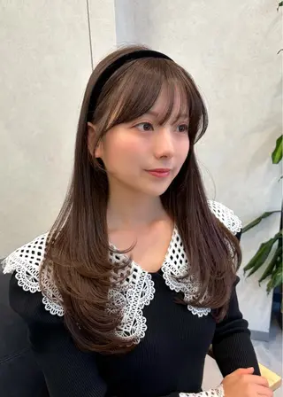 ミディアム 結べるレイヤーカット /カラー/あさかのヘアスタイル