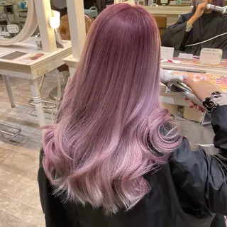ロング カラー ミユ🎀長さ出し 🎨デザインカラーのヘアスタイル