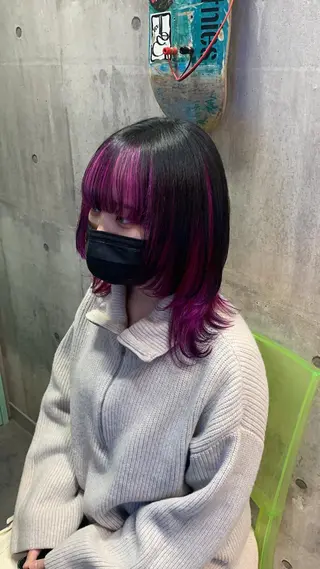 ミディアム カラー ハイトーン/メンズ/ ウルフ特化   小松のヘアスタイル