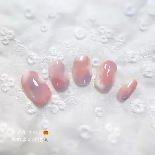 ネイル ショートネイル 森のさんぽ道のネイルデザイン