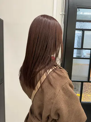 セミロング カラー パーマ 國井 廉のヘアスタイル