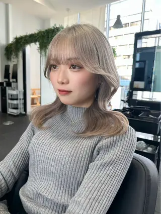 ミディアム カラー ヘアアレンジ 似合わせ/透明感 カラー/豊中/かこのヘアスタイル