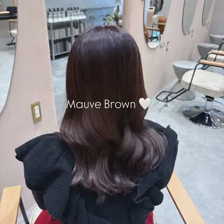 セミロング カラー ヘアアレンジ 🐰あみ【艶カラー/ 縮毛矯正】🫧のヘアスタイル