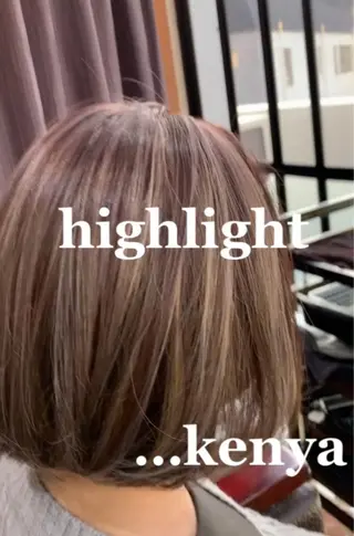 セミロング カラー 古田 賢哉のヘアスタイル