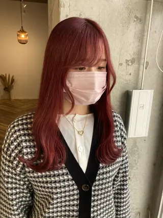 セミロング カラー 髪質改善.縮毛矯正 ×韓国ヘアyukiのヘアスタイル