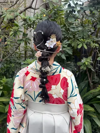 セミロング ヘアアレンジ 🎗️【ヘアセット 美眉】吉川玲🎗️のヘアスタイル