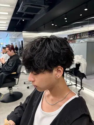 ショート パーマ メンズ シャドウパーマ/ ルーズパーマ/メンズのヘアスタイル