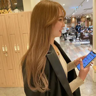 ロング カラー 韓国風・ブリーチなし ・あり後藤 一斗店長のヘアスタイル