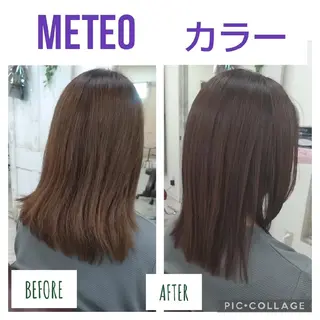 セミロング カラー 磯崎 美幸のヘアスタイル