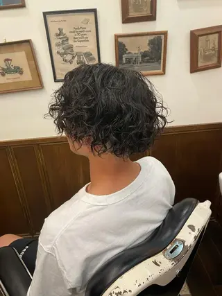 ミディアム カラー パーマ カット指名No1漆原 聡のヘアスタイル