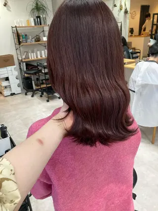 ミディアム ✨色持ちの良い艶 カラー✨蟹江真世のヘアスタイル
