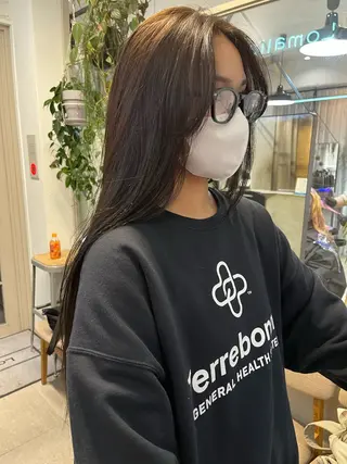 セミロング カラー 赤み消しカラー/ ナチュラル/トモキのヘアスタイル