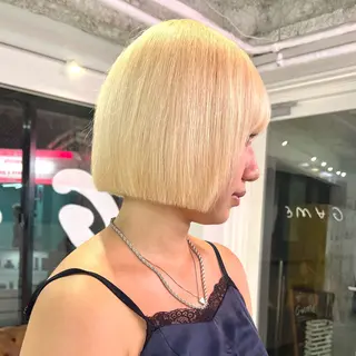 ショート カラー パーマ メンズ 🧨ブリーチー×ボブ レイヤー💎じゅえるのヘアスタイル