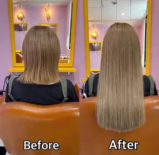 ロング シール＋ちび編み込み エクステ梅田🐨のヘアスタイル