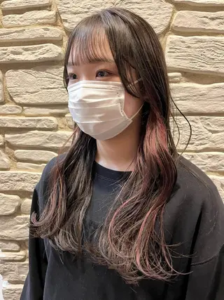 ロング カラー ヘアアレンジ 溝口 ひなこのマツエク・マツパデザイン