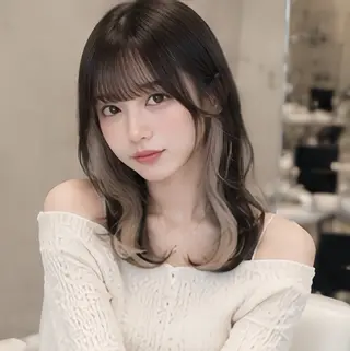 セミロング カラー 🎀池袋🎀顔周り 💖🇰🇷おばかんのヘアスタイル