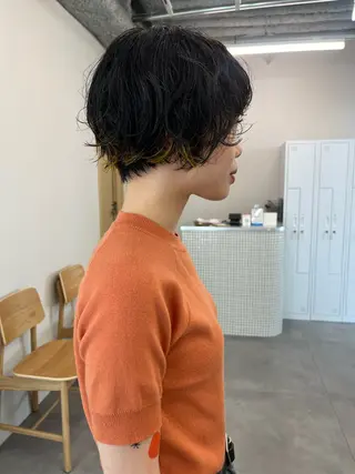 ショート カラー パーマ 大林 エリコのヘアスタイル
