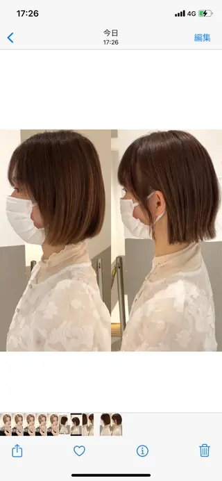 ミディアム カラー パーマ ヘアアレンジ 小野寺瑞希 /最小顔カットのヘアスタイル