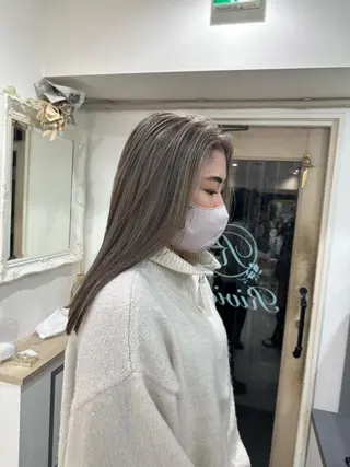 ミディアム ミルクティーベージュ /三村克彦のヘアスタイル