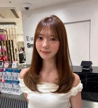 ロング カラー すみれ✨レイヤー 🫧透明感カラーのヘアスタイル
