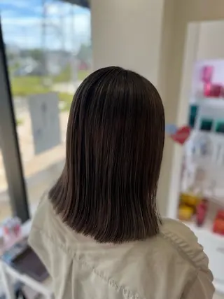 セミロング カラー 太白区/白髪ぼかし ハイライト/千葉達人のヘアスタイル