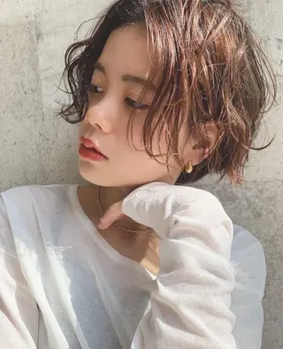 パーマ いわさき ゆずほのヘアスタイル