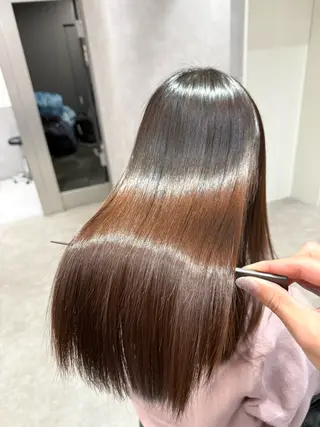 ロング カラー パーマ ヘアアレンジ 縮毛矯正/髪質改善/ ブリーチ毛/木元渓太のヘアスタイル