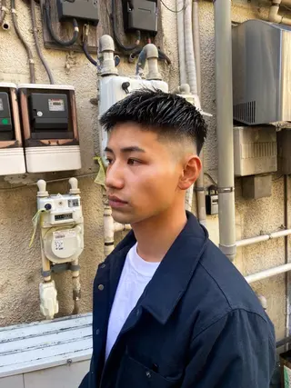 ショート カラー パーマ ヘアアレンジ メンズ フェードモデル限定 🔥高円寺Maiのヘアスタイル