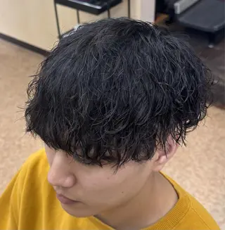 ミディアム メンズ 焼津メンズパーマ特化 大石雄生のヘアスタイル