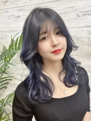 ロング カラー ヘアアレンジ アイブロウ LAVENDIA 初音のヘアスタイル