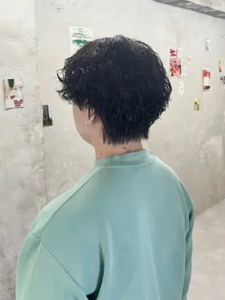 ショート パーマ メンズ door white hideのヘアスタイル