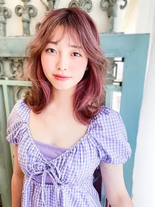 セミロング カラー パーマ ヘアアレンジ メンズ 表参道Lise おおいしおりのヘアスタイル
