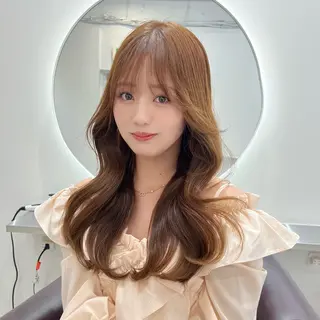 セミロング カラー 韓国ヘア/透明感 カラー🤍yukaのヘアスタイル