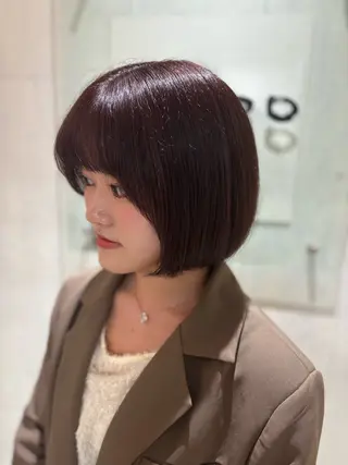 ショート カラー yui🥀/ボブ /ブリーチなしカラーのヘアスタイル