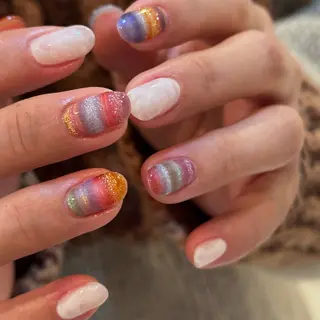 ネイル なんば堀江/育爪施術 ニュアンス✻Kaphのネイルデザイン