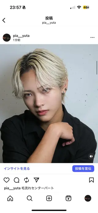 カラー メンズ 岩佐 柚太のヘアスタイル