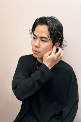 セミロング カラー パーマ ヘアアレンジ メンズ 二ヶ月綺麗が続く デザイン/星野六三四のヘアスタイル