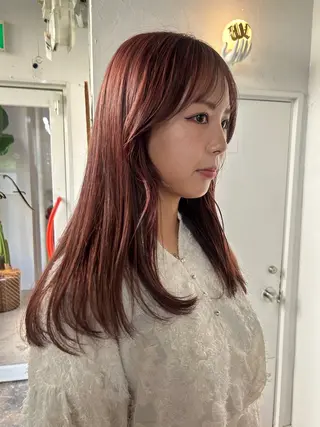 ロング カラー maho/垢抜け カラーパーマメイクのヘアスタイル