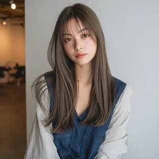 ロング カラー パーマ 🌈髪質改善💕 縮毛矯正✨青木まで✨のヘアスタイル